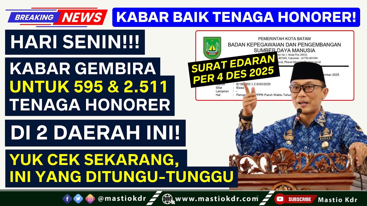 Hari Senin! Kabar Gembira Untuk Tenaga Honorer di 2 Daerah Ini! Cek Hal yang Ditunggu-Tunggu!