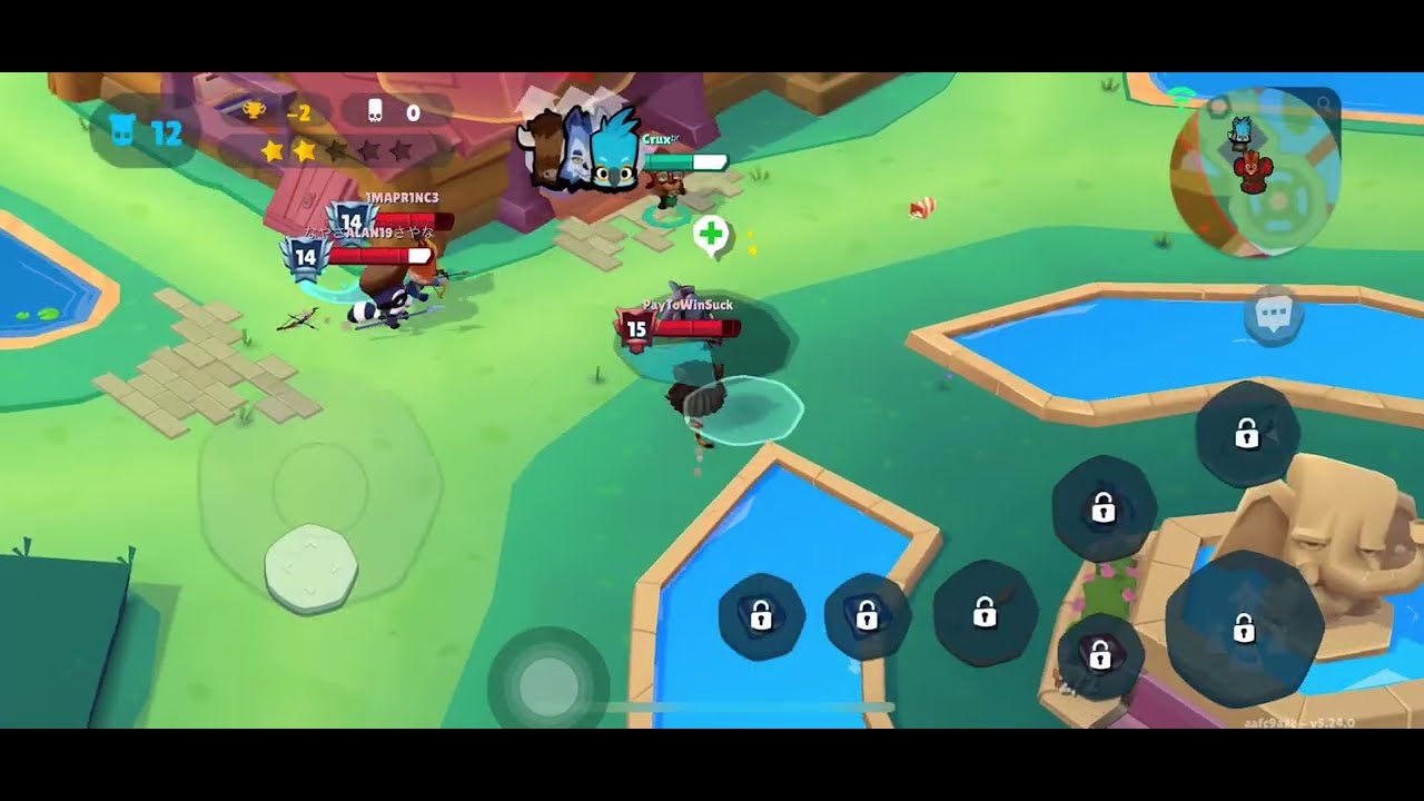Jack buffed Louie offering mid-range sniper support to level 17 Buck tank vs level 20 rockets Frank!