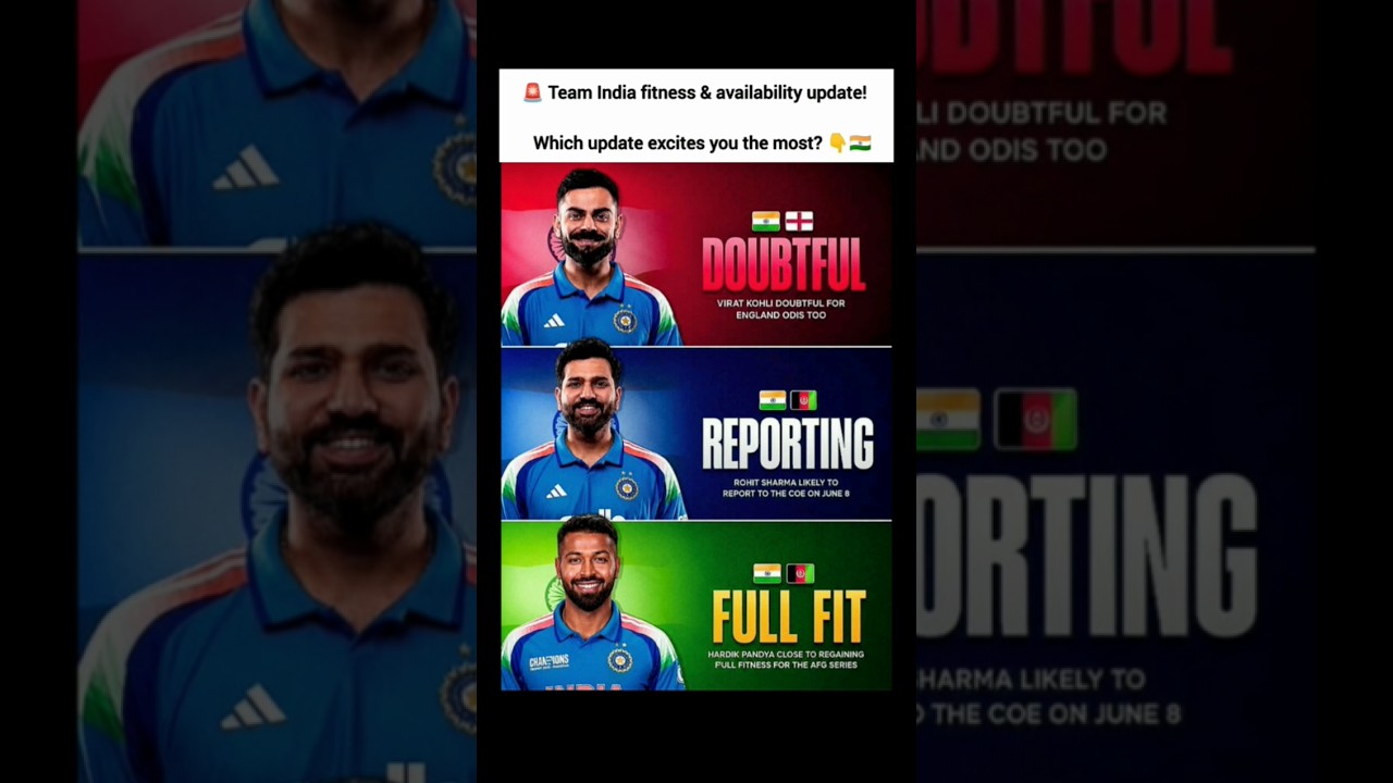 🚨 Team India fitness & availability update! 🇮🇳Which update excites you the most? 👇🇮🇳 #cricket #ind