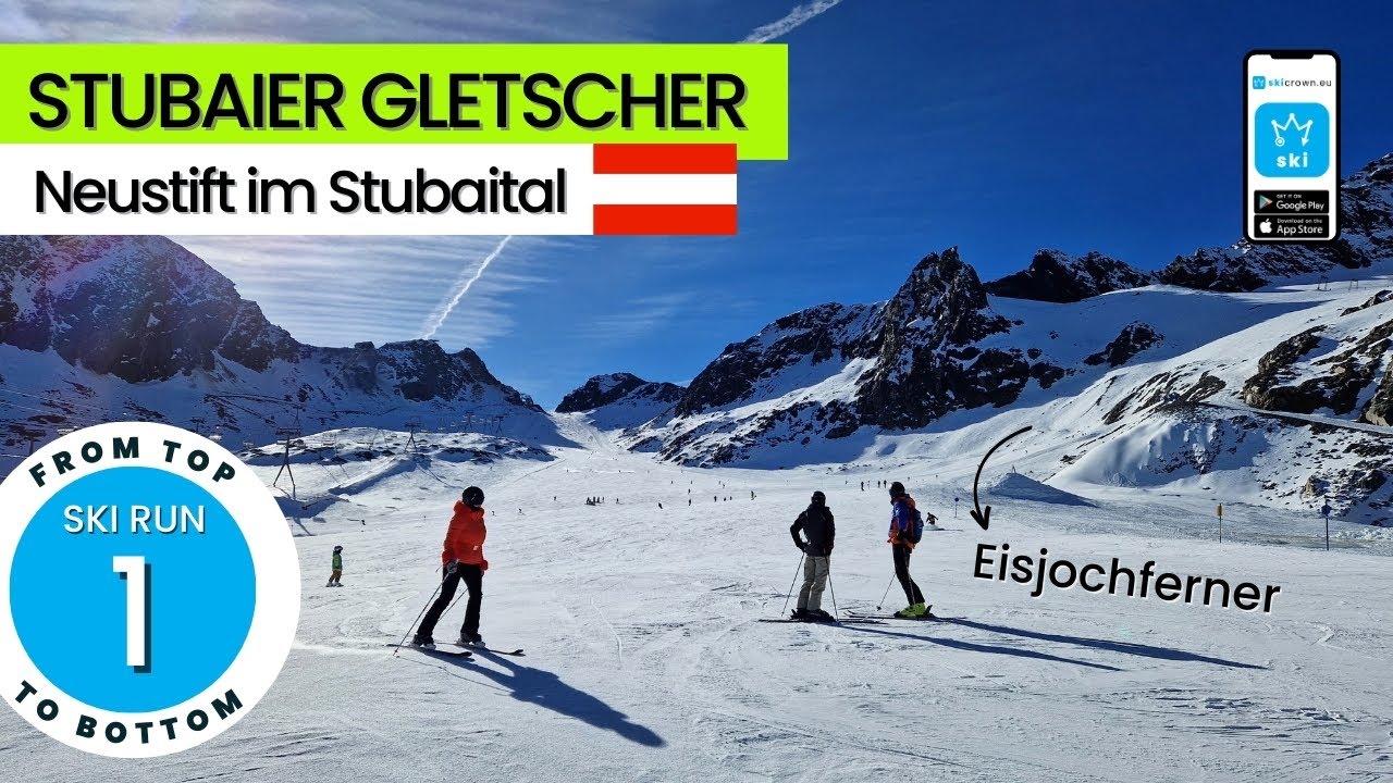 Stubai Gletscher Austria / ski run 1, Eisjochferner, from top to bottom