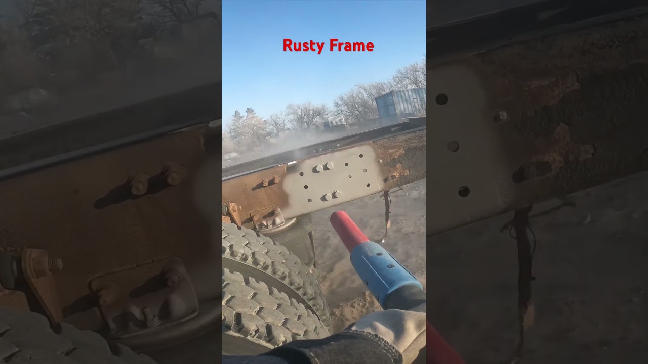 Sandblasting Rusty Frame #sandblast #sandblasting #restoration #freightliner #rustremoval #shorts