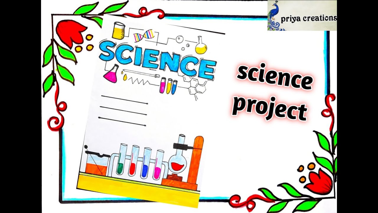 How to draw science borderdesign on paper for project work/frontpage design for science  project