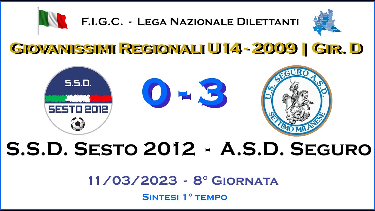 SSD Sesto 2012- ASD Seguro  | 1° Tempo | Giovanissimi 2009 Regionali U14 - Girone D
