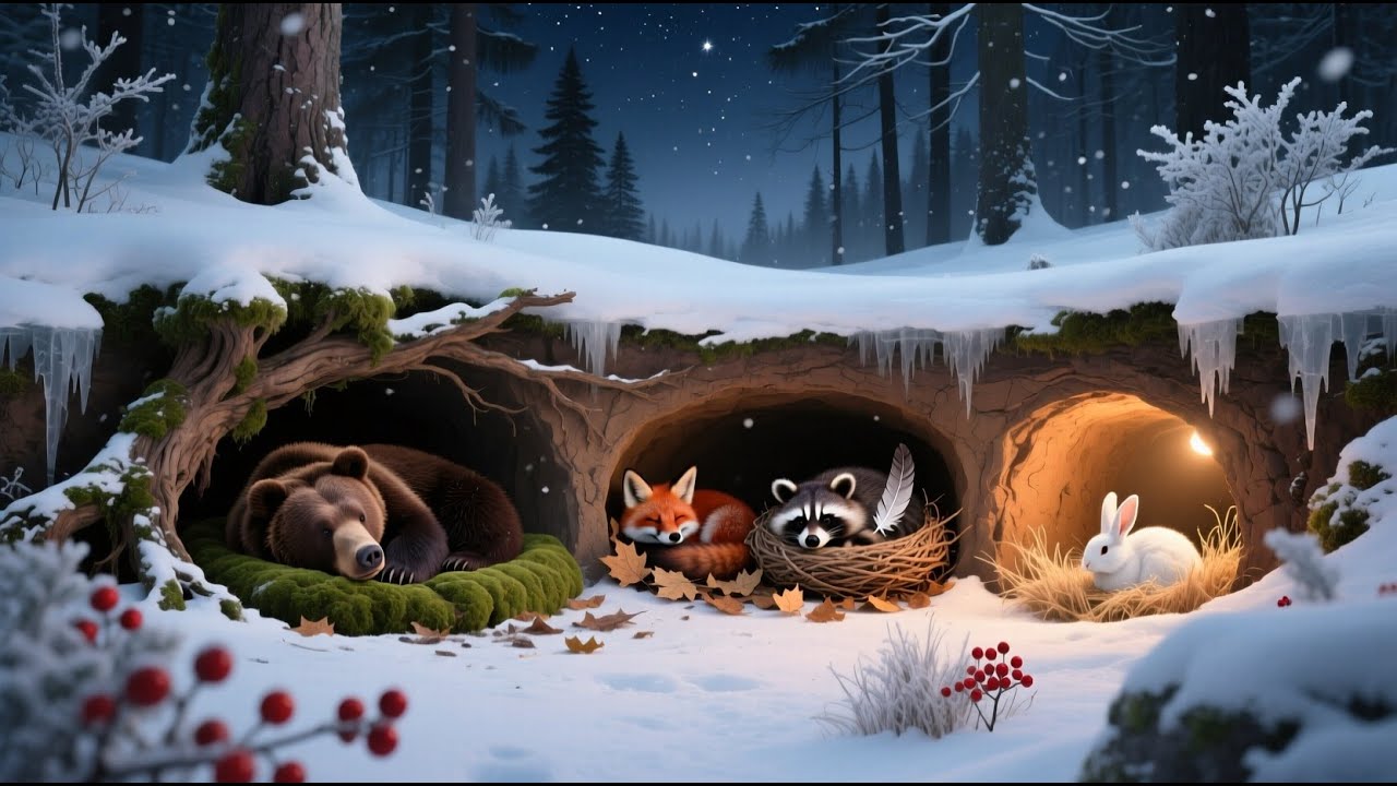 Sleeping Animals' Winter Lullaby | Peaceful Piano for Deep Hibernation
