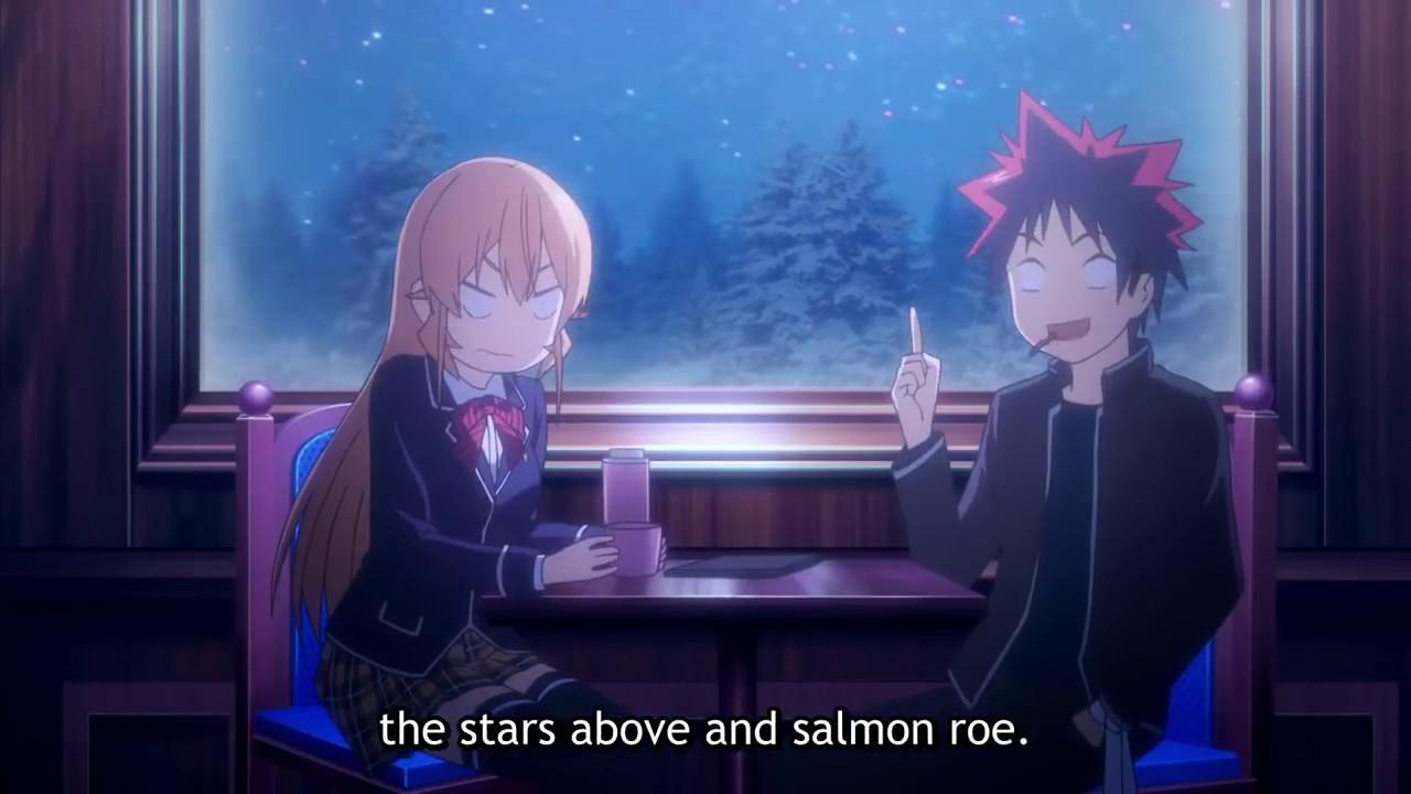 Shokugeki no Souma - Erina & Soma  talking  (erina likes talking to soma)