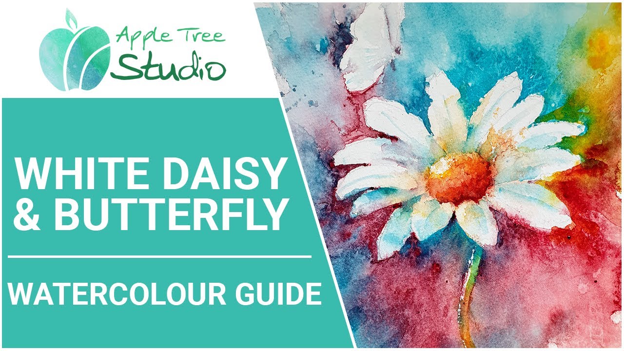 How to Paint a Watercolour White Daisy and Butterfly with Joanne Boon Thomas
