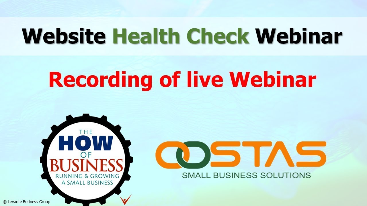 Website Health Check Webinar Recording