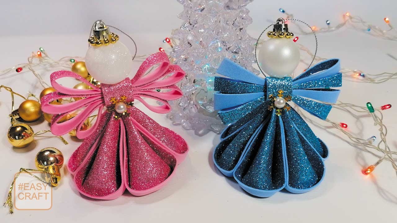 DIY Рождественский АНГЕЛ 😇 Украшение на ёлку 🎄 Ангелочки из фоамирана 🎄 Christmas Decorations Angel