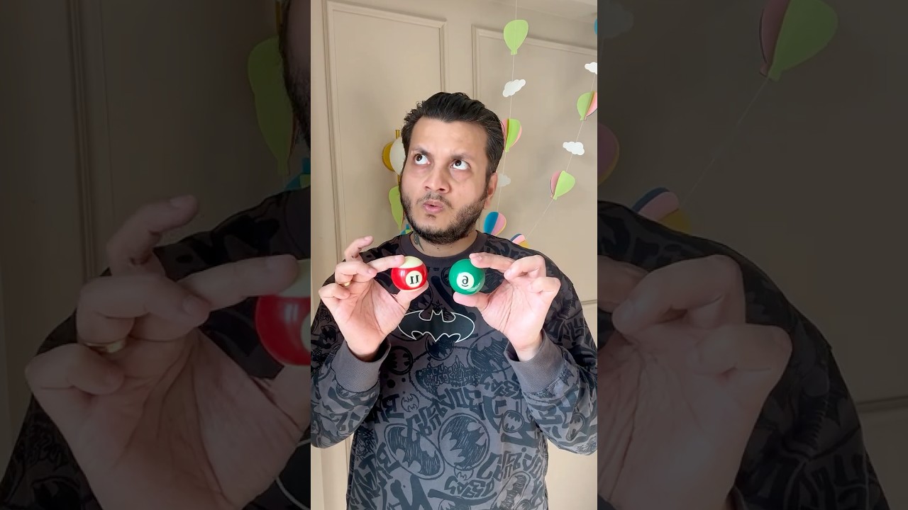 MINI BILLIARDS BALLS 🎱🥢⚾ #shorts #youtubeshorts #cricket #unboxing #ball #funny