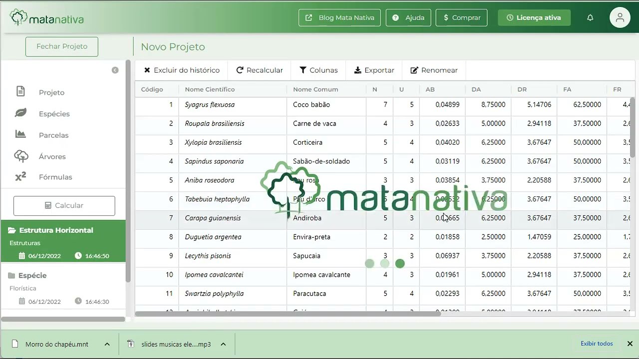 Mata Nativa - Sistema para Processamento R&aacute;pido de Invent&aacute;rio Florestais