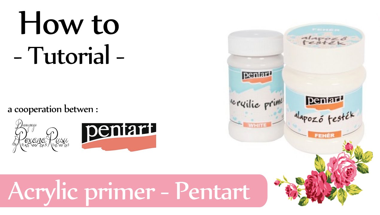 DECOUPAGE TUTORIAL  for beginners - How to use the acrylic primer from Pentart - Decoupage