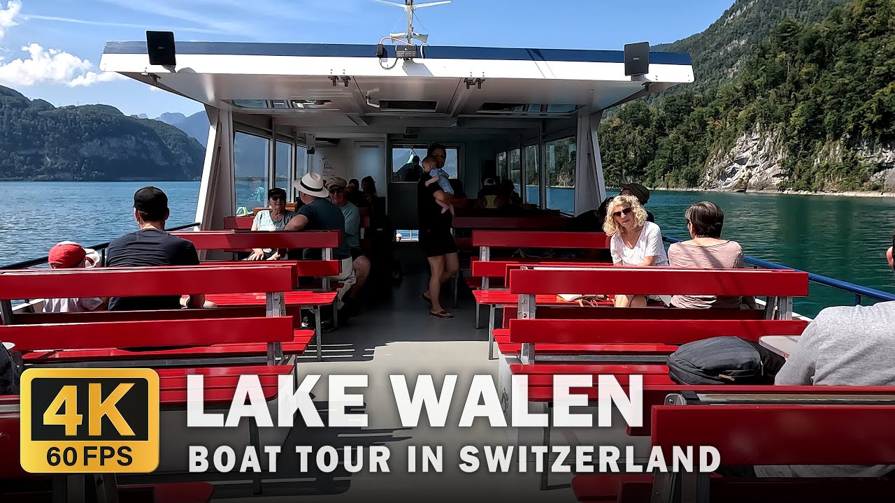 Lake Walen (Walensee) - Boat tour in Switzerland [4K] [60FPS]
