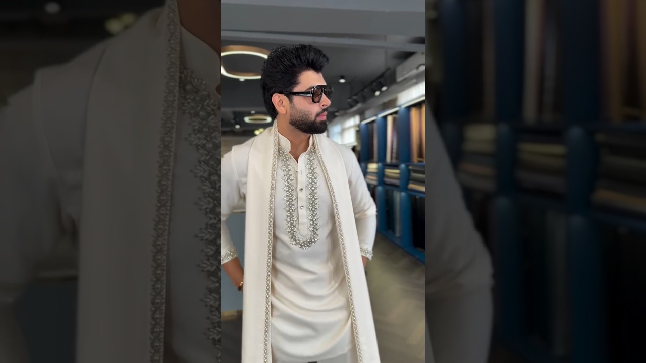 Designer Pearl Embroidery Kurta for Men | Latest Groom Kurta Designs & Wedding Fashion 2025
