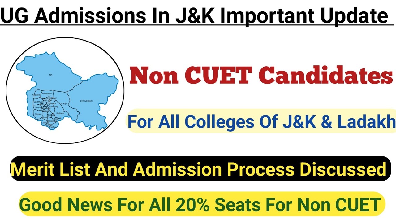 UG Admissions In J&K 🔥 Non CUET Candidates Admissions Process,  20% Seats Reserved For Non CUET
