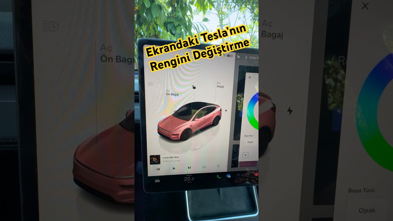 Tesla Ekranındaki Aracınızın Rengini Değiştirme