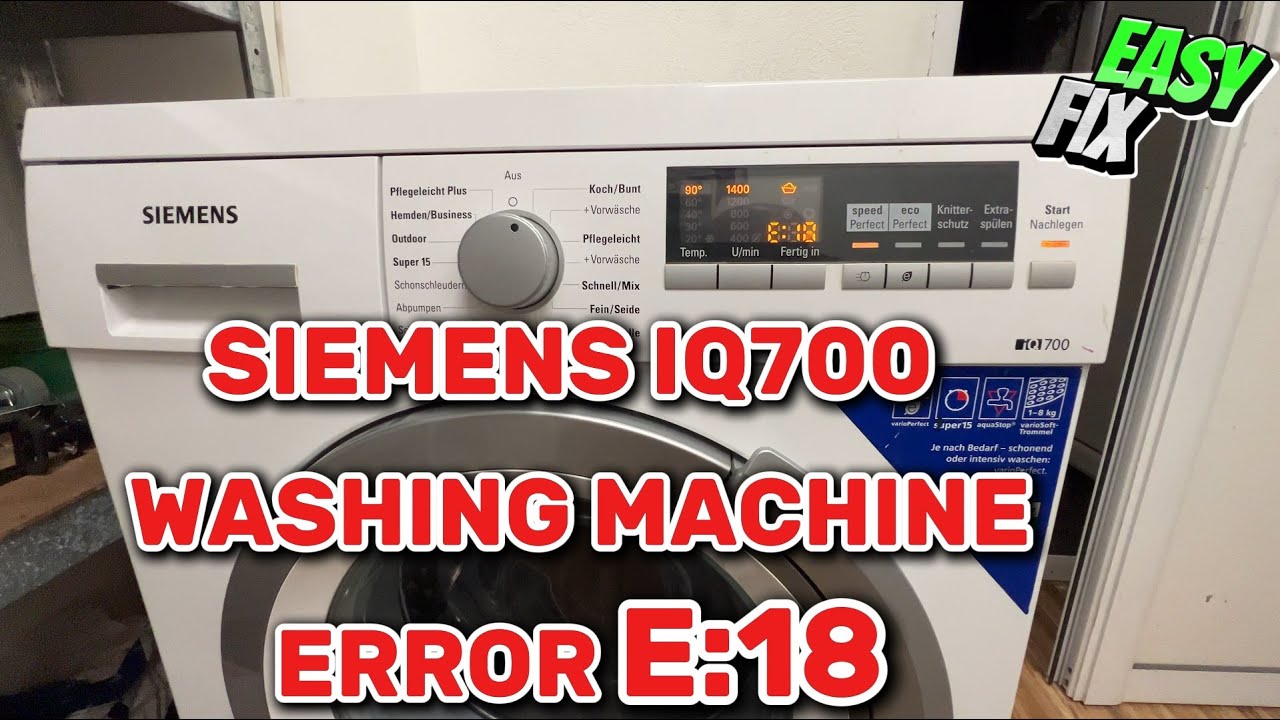 HOW to fix Error E:18 Siemens Washing machine IQ700, drain problem , check or replace drain pump.