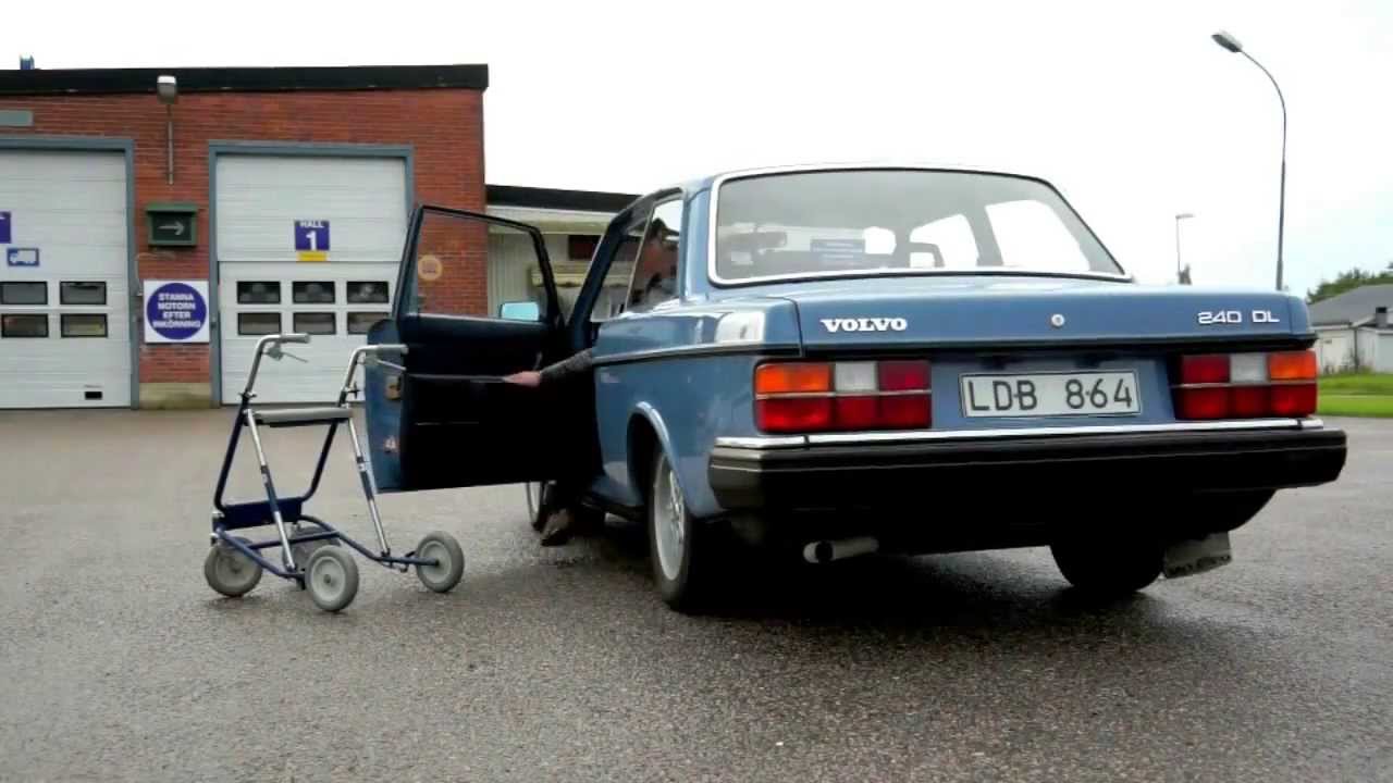 Grandpa taking his Volvo 240 Turbo for a drive (FUNNY)