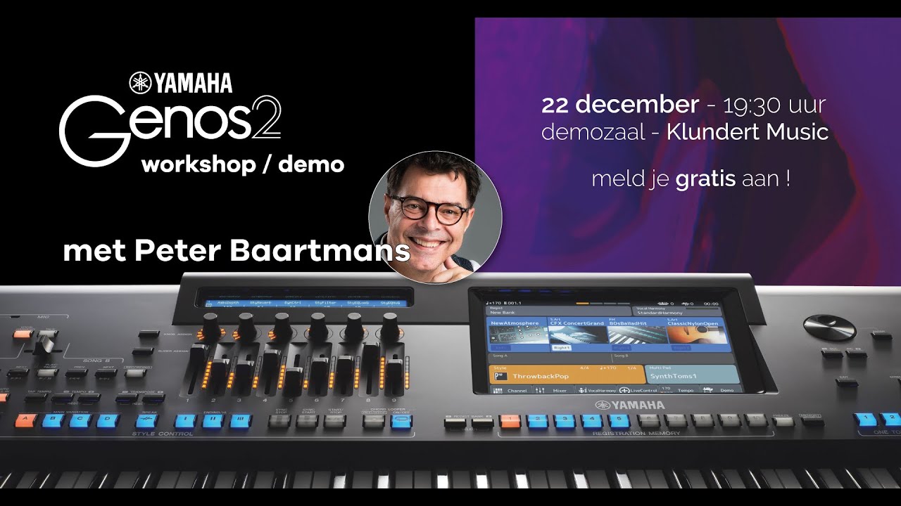 Yamaha Genos2 - workshop / demo door Peter Baartmans @ Klundert Music