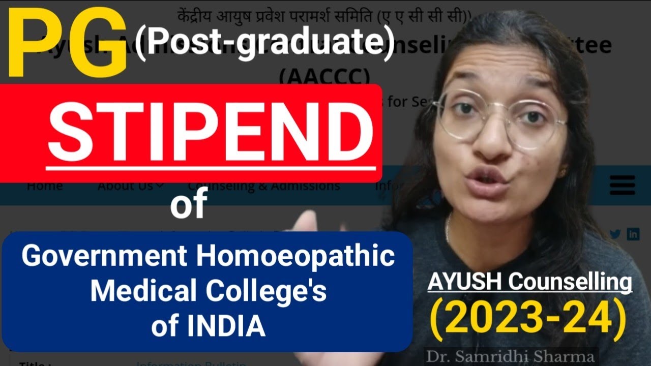 PG Stipend of Government Homoeopathic Medical Colleges in India