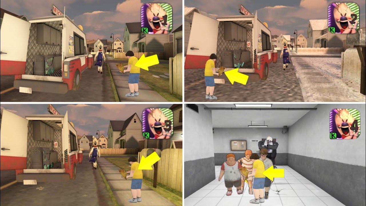 Map & Map Places: Ice Scream 1 vs Ice Scream 2 vs Ice Scream 3 vs (Fanmade) Ice Scream 4 | vs battle
