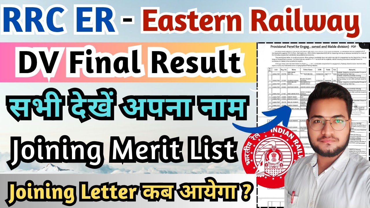 Eastern Railway Apprentice Joining Merit List 2026, RRC ER Apprentice Final Merit List 2026