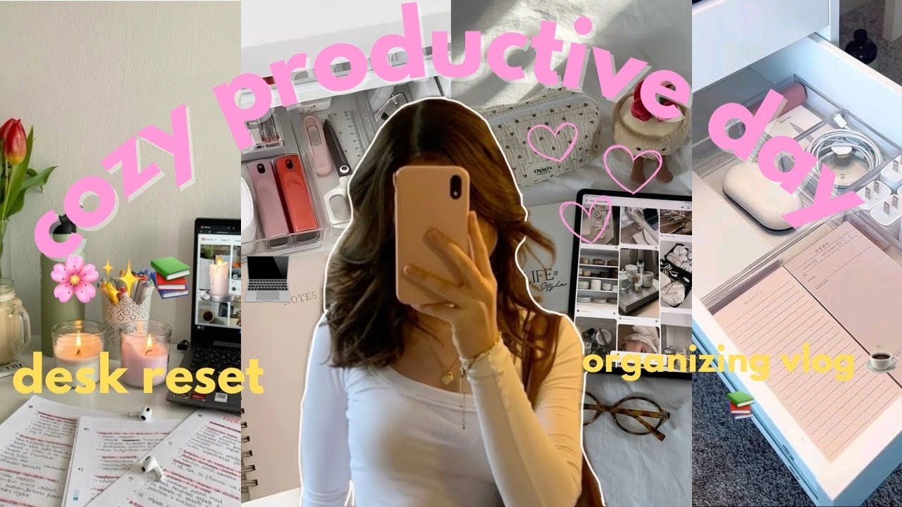 Back to School Prep Ep.5 🌸 Cozy Productive Day | Desk Reset ✨ تحضيرات العودة للمدرسة 📚