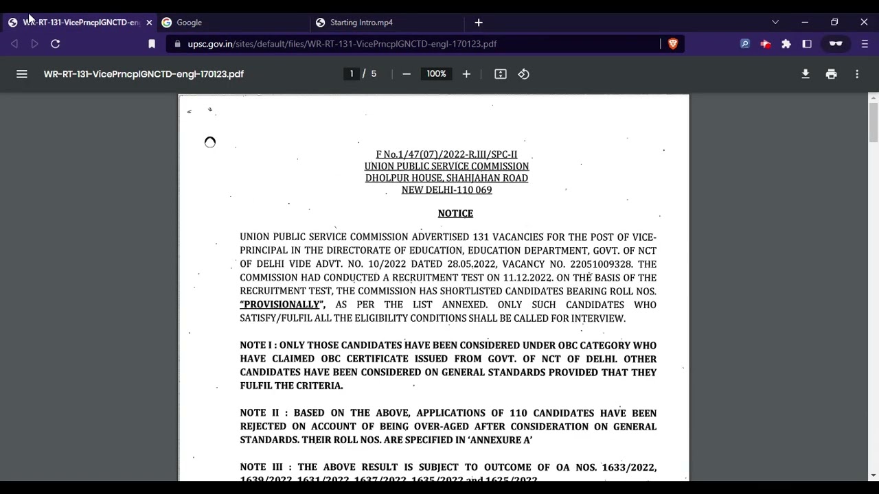 UPSC Vice Principal Result 2023 (Released) - Check UPSC 2023 Cut Off Marks, Merit List