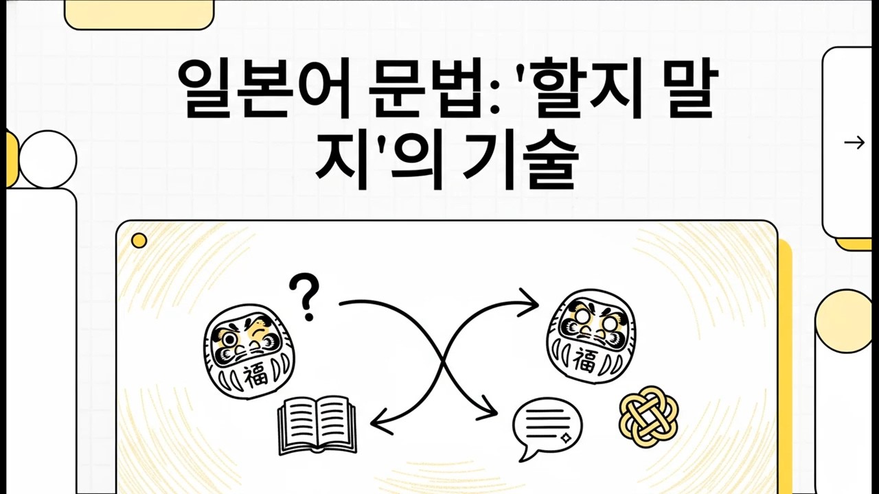 일본어 문법: '할지 말지'의 기술 - 일본어 JLPT N1 문법 - 6