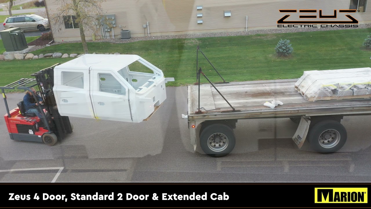 Zeus First Electric Work Truck Cab Delivery from Marion Body Works