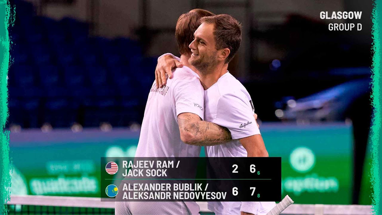 Rajeev Ram & Sock v Bublik & Nedovyesov USA v Kazakhstan Day 3 Match 3 Highlights