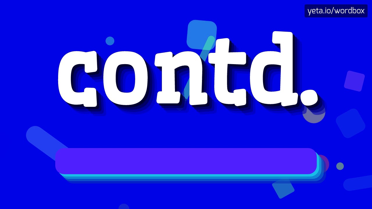 CONTD. - HOW TO PRONOUNCE IT!?