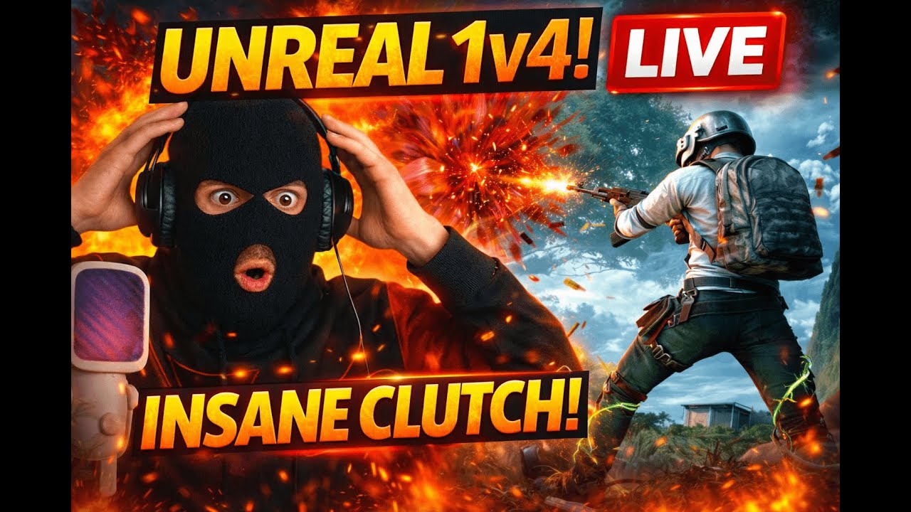 UNREAL 1v4 CLUTCH 🔥 INSANE PUBG BGMI LIVE | Pro Aggressive Gameplay 😱