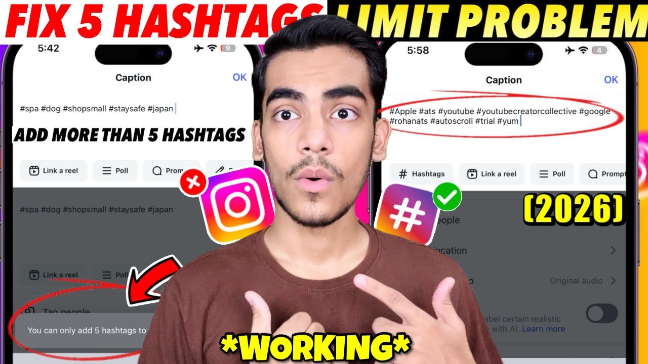Fix Instagram You Can Only Add 5 Hashtags To Your Caption | Fix Only Add 5 Hashtags Problem
