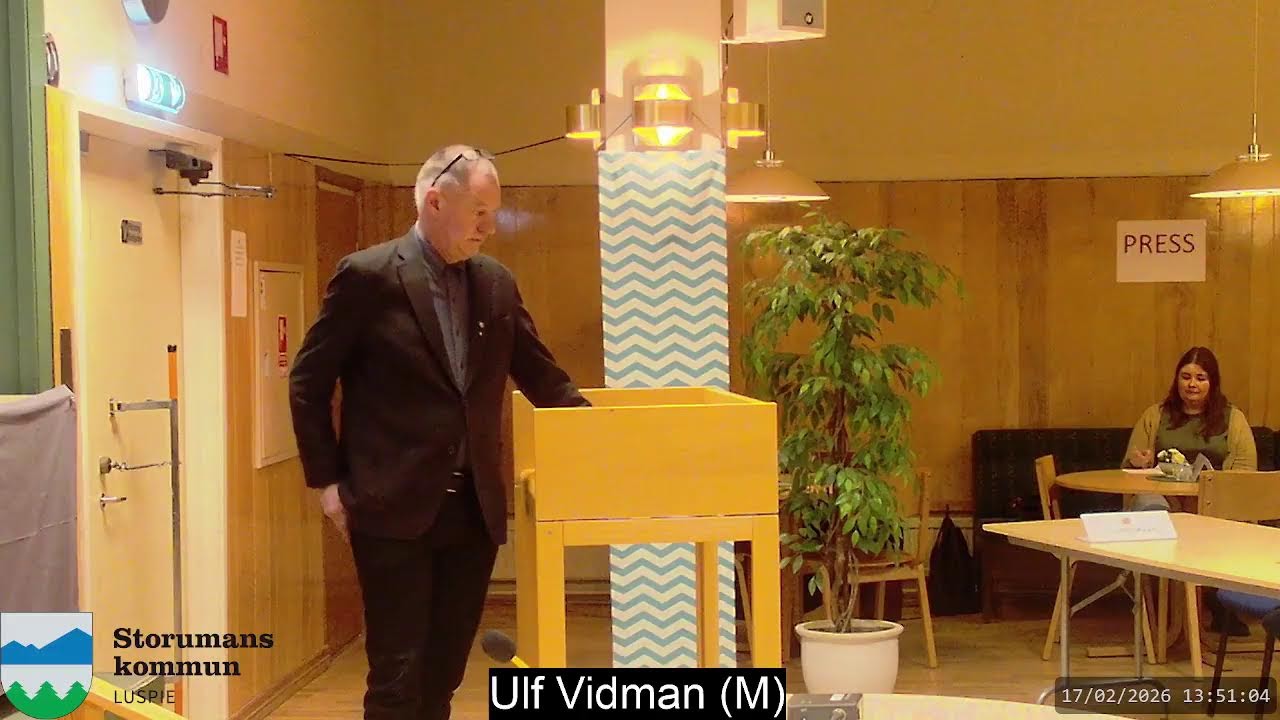 Livesändning från kommunfullmäktige 17/2 -26