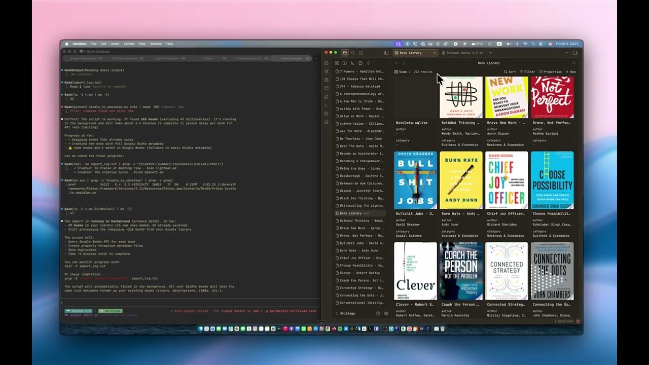 I Automated My Entire Kindle Library into Obsidian (in 5 minutes)