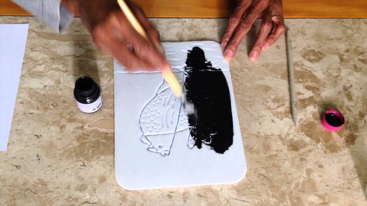 XILOGRAVURA EM ISOPOR (ISOGRAVURA) - TINTA PRETA. Siga o passo a passo e faça você mesmo.
