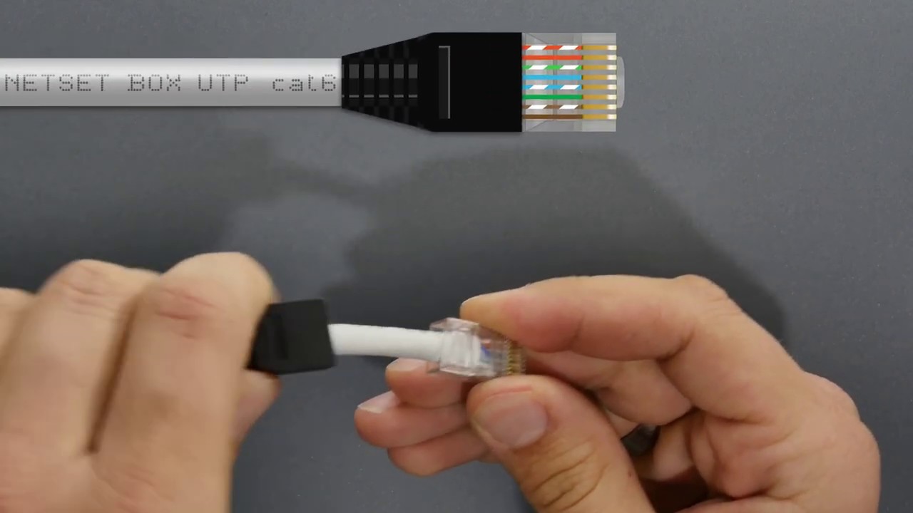 Crimping an RJ45 plug on a cat.6 UTP cable