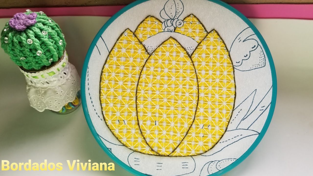 Bordado fantasia Tetera Tulipán
