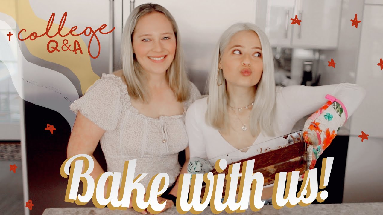 Bake With Me and My Twin Sister + College Q&A | Ella Elbells