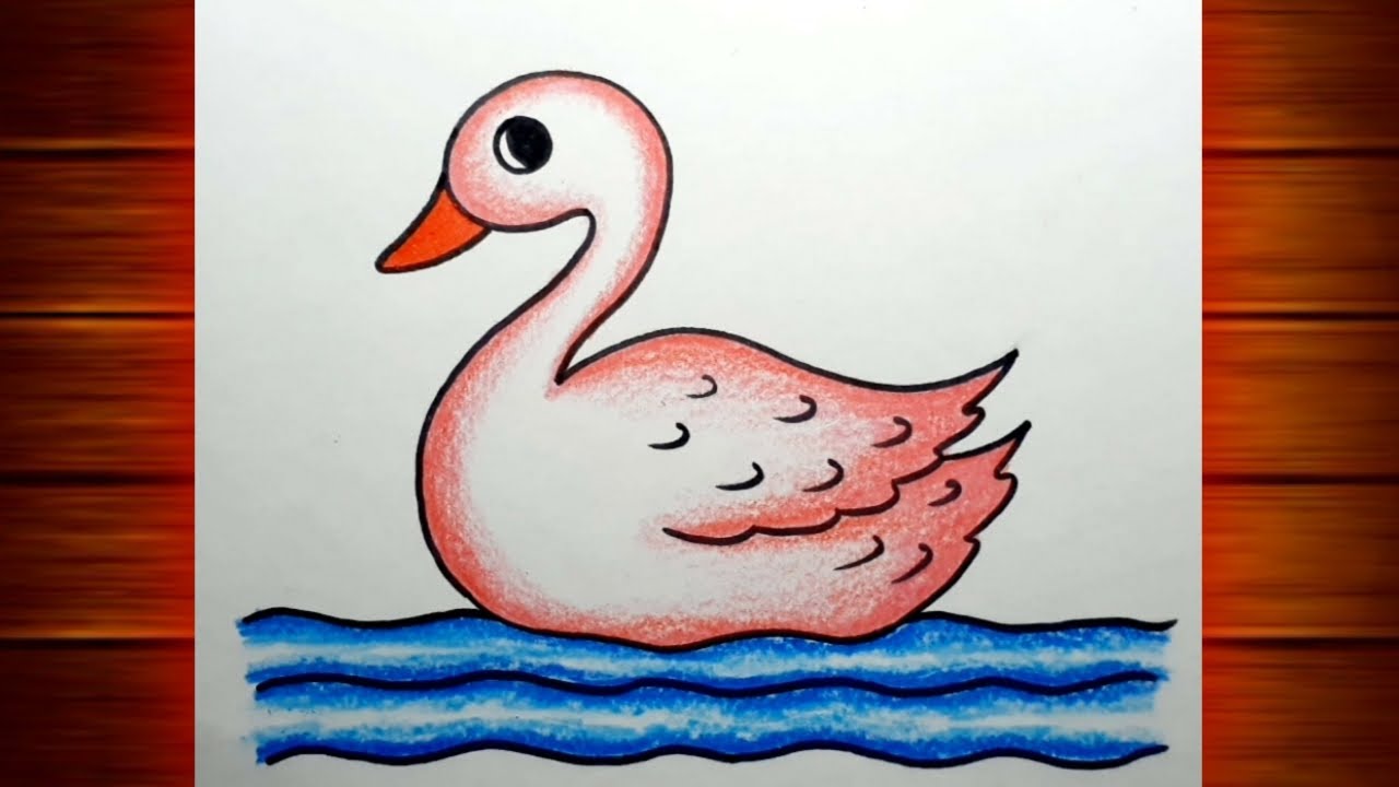 Duck Drawing Easy || How to Draw Duck Step by Step || Duck Scenery Drawing for Beginners..