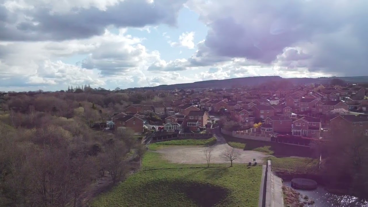Drone footage of WestWood Dam High Green S35