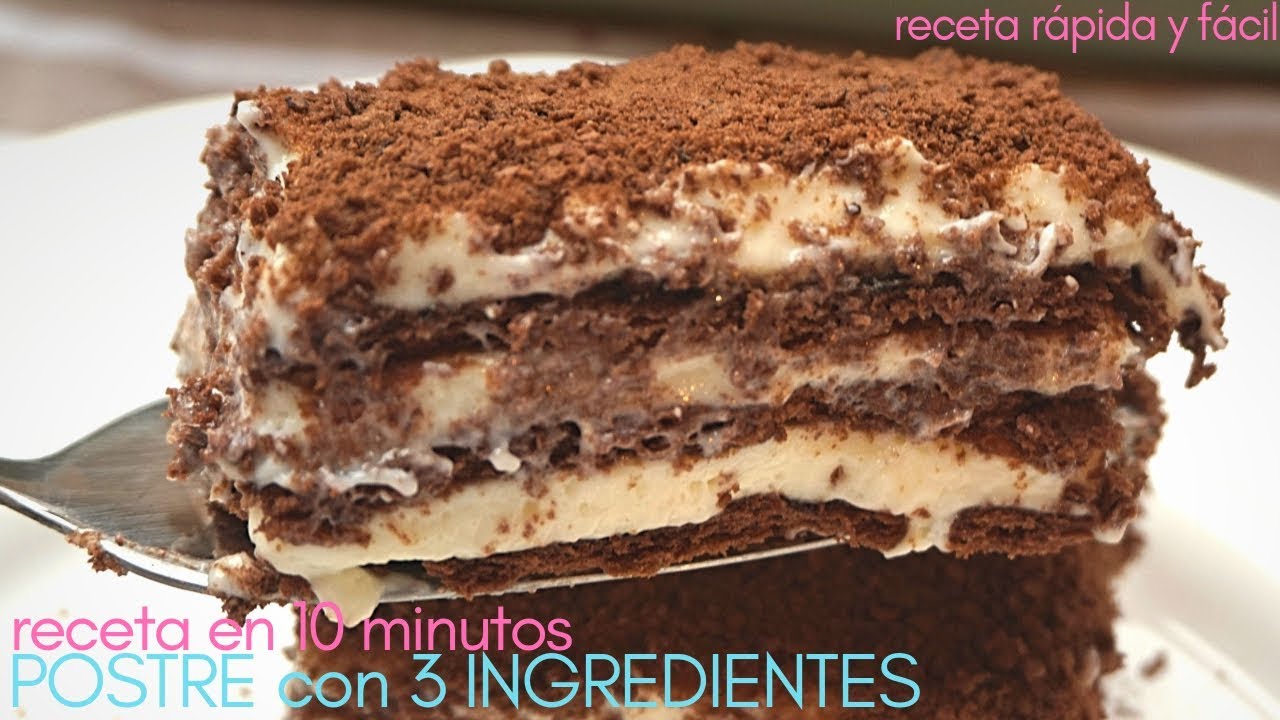 Postre 🍰 con 3 INGREDIENTES y en 🍪 5 minutos de trabajo, SIN HORNO (de CHOCOLATE y LIMÓN)