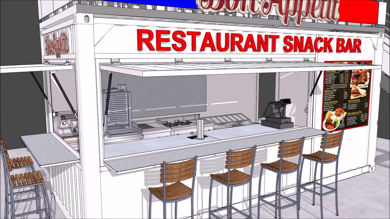 Container aménagé Snack Bar Restaurant Coffee Shop Shipping Container