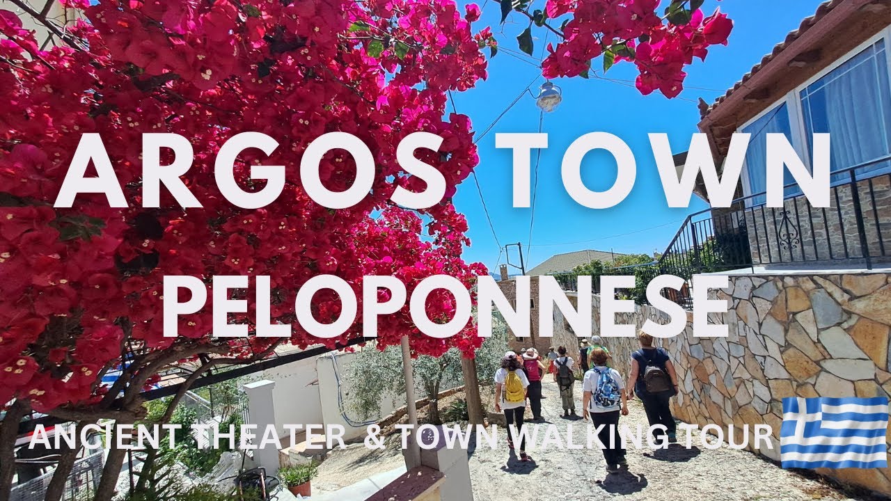 Argos Peloponnese Greece Town Walking | 4K | Street Walk and Archaeological Site