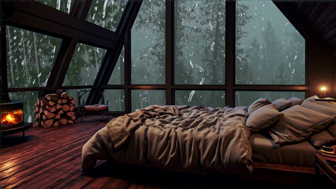 Summer Rain Sounds on Leaves | Cozy Fall Ambience for Sleep