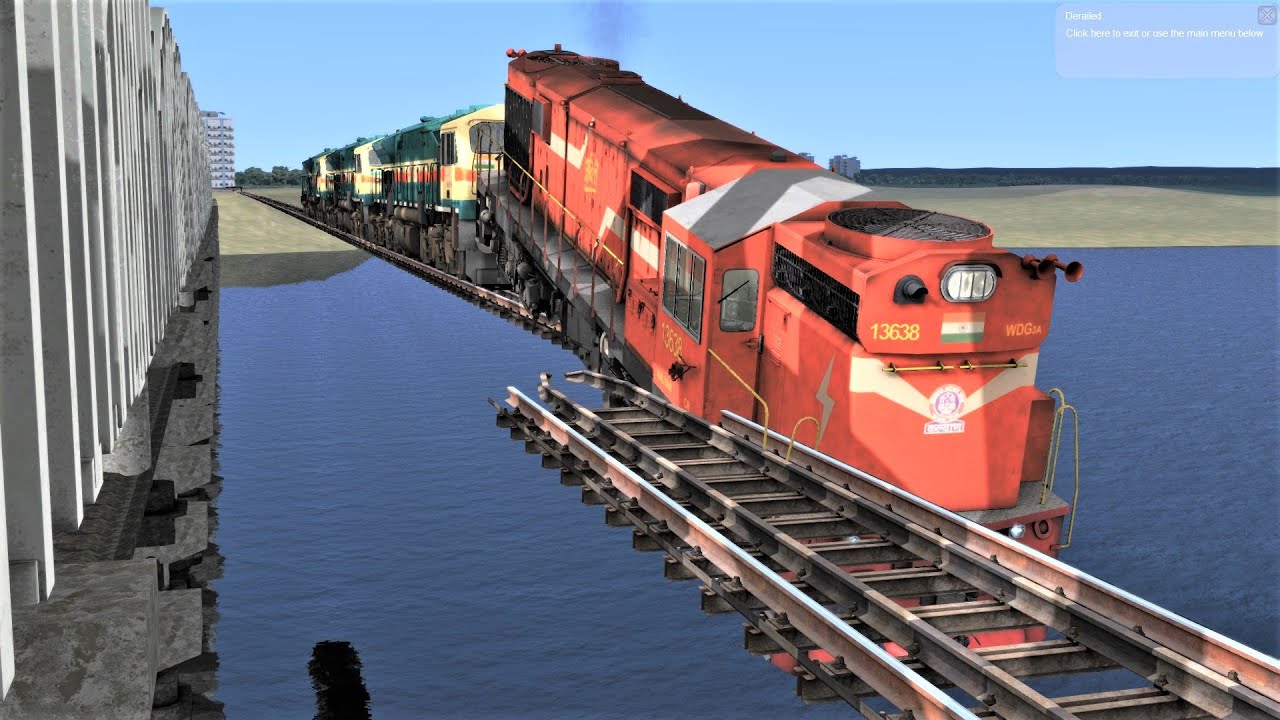 Train Accident - KYN Wdg3a With 4 Siliguri WDG4s Falls From Bridge Due to Broken Tracks