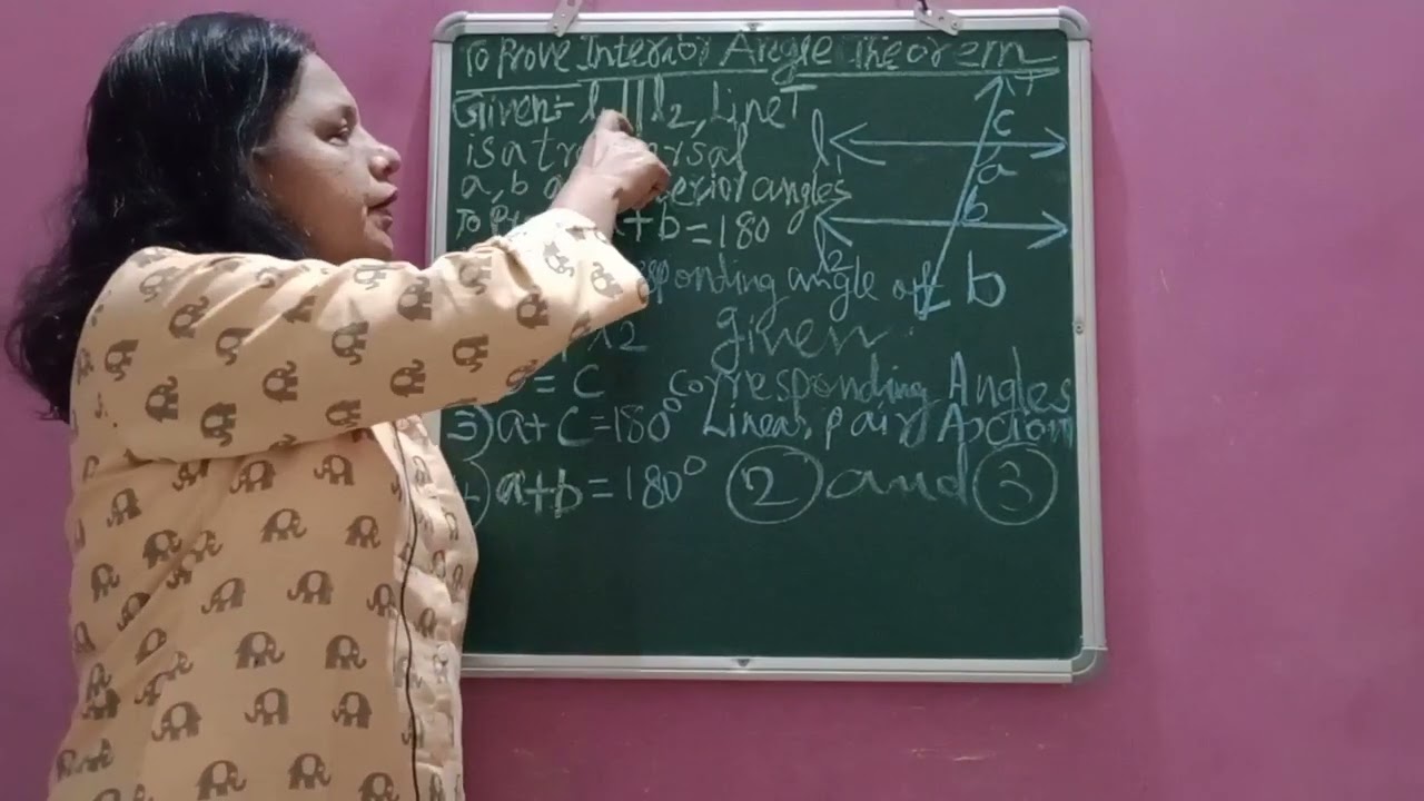 Basic Maths Lessons||Interior angle theorem -proof