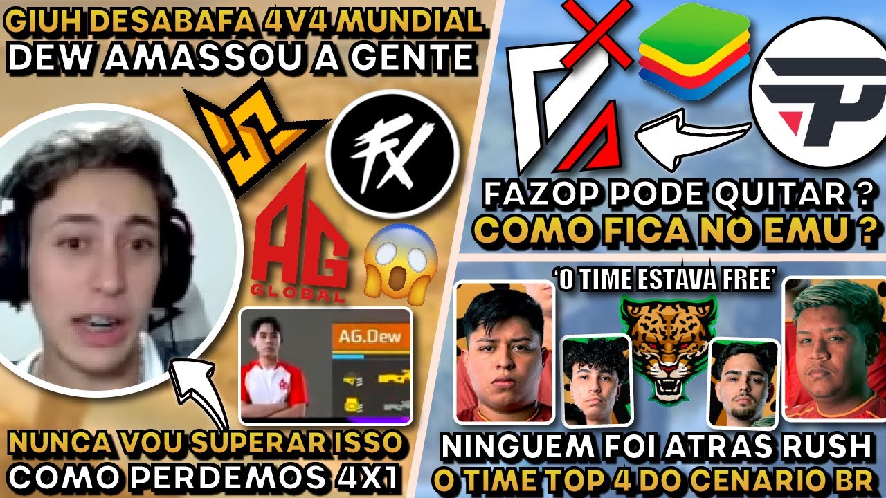 GIUH DESABAFA 1v4 PERDIDO vs DEW ! FAZOP PODE QUITAR EMU ? PQ NINGUEM FOI ATRAS RUSH ?