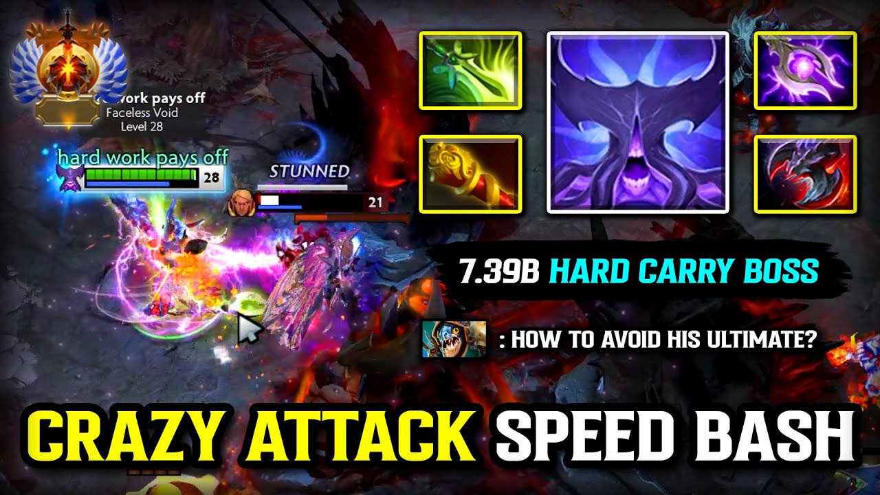 CRAZY ATTACK SPEED BASH CARRY Faceless Void | Butterfly + MKB Build | 100% Dominates All DOTA 2