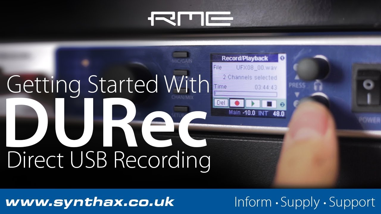 RME DURec: Getting Started with Direct USB Recording